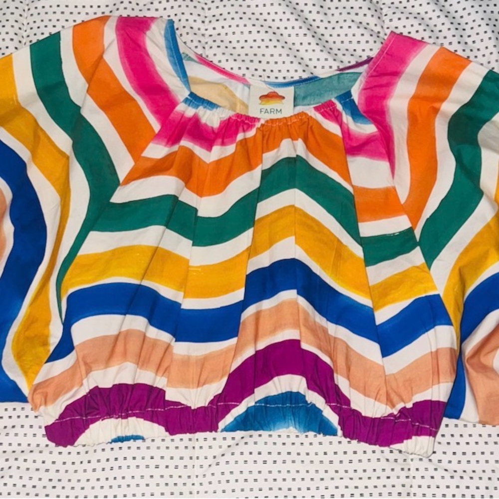 FARM Rio Multicolor Wave Crop Top